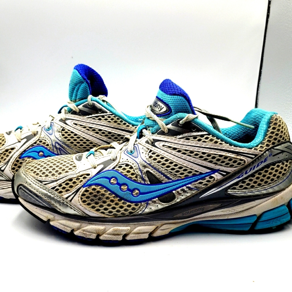 Saucony Women's Progrid Guide 6 Running Shoes. Blue/Turquiose. Size 8.5.
